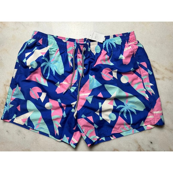 Boardies men’s swimsuit.  Blue Classic Fit Mid Length 4.5" Inseam Swim Trunks‎ - Picture 1 of 4